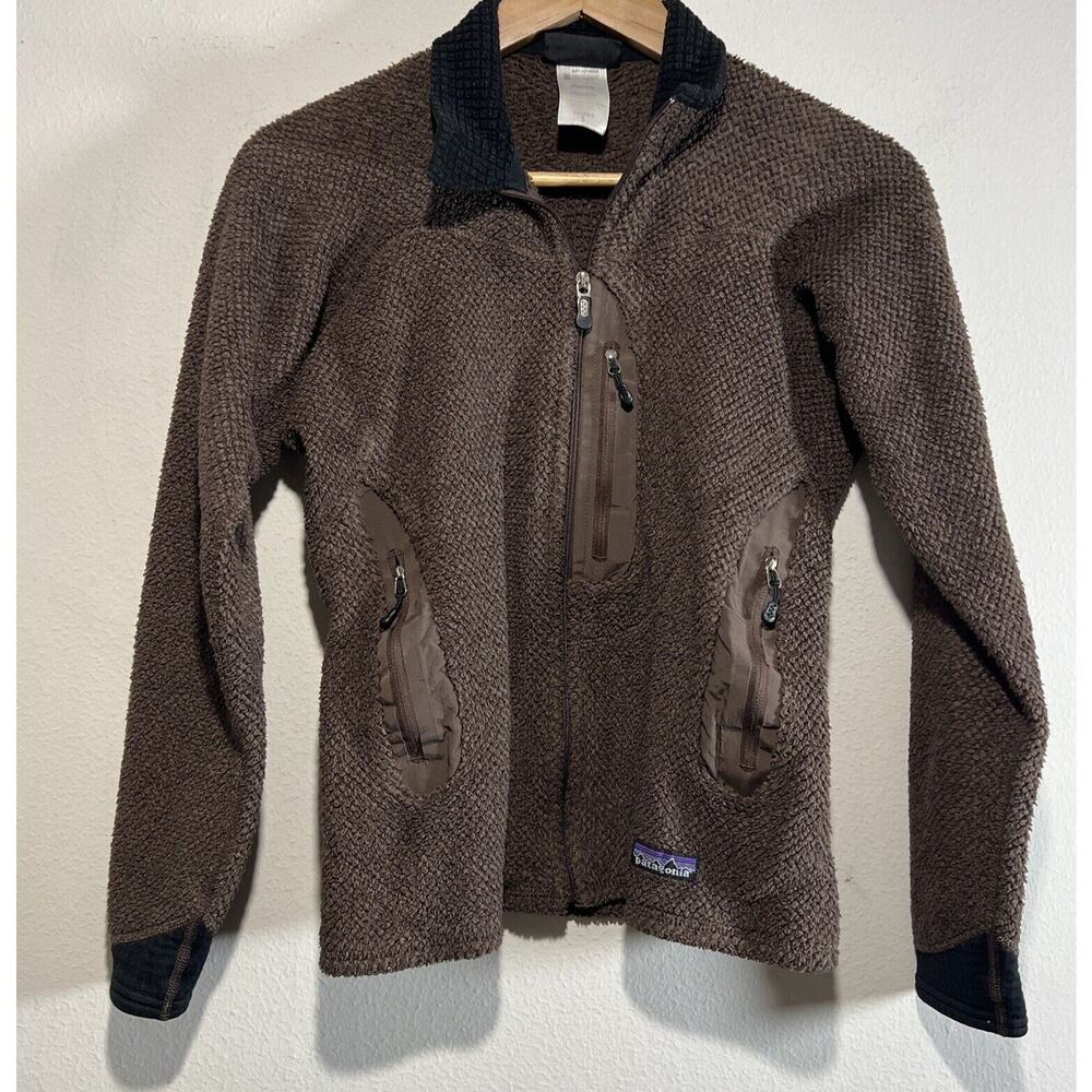 Patagonia Jacket Womens Small Brown Black Fleece Polartec Zip Performance Coat - Picture 2 of 11